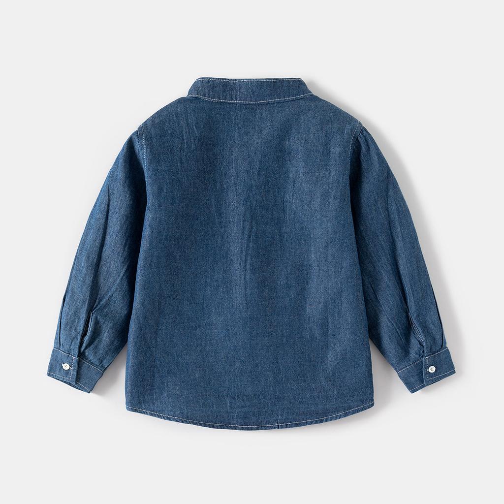Boys Denim Shirt Jacket Long Sleeve Casual Button Down Lightweight Spring Autumn Outerwear Fashion Clothing for Toddler and Kids