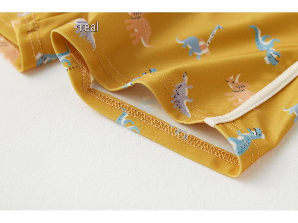 Barnens Dinosaurie Baddräktsset - Snabbtorkande Kortärmad & Shorts för Pojkar