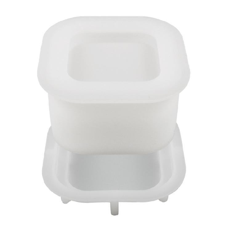 Silicone Mold for DIY Cement Cup with Crystal Effect Trendy Plaster Candle Cup