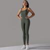 Women's Yoga Jumpsuit Ribbed One Piece Tank Tops Rompers Sleeveless Exercise Jumpsuits Bodysuit