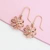 Exquisite Russian Purple Gold Car Flower Rose Earrings Fashion Super Flash Plated Rose Gold Hollow Flower Earrings Women
