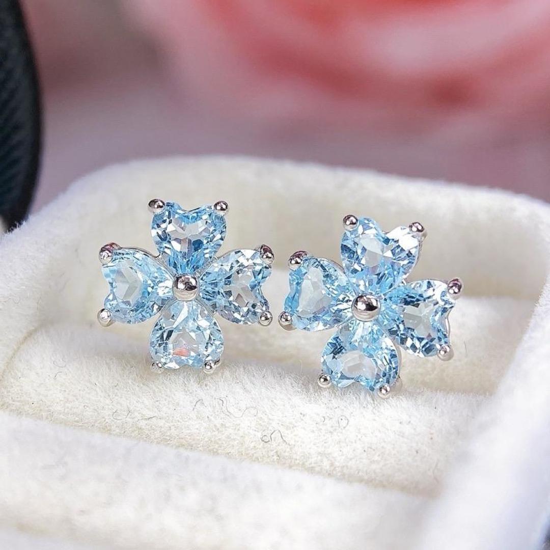 2025 Natural Topaz Earrings with S925 Silver, Court Style, Simple Design S925 Silver