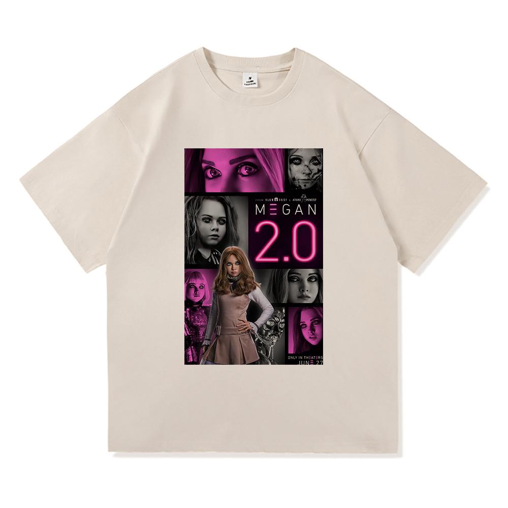 Horrorfilm M3GAN 2.0 T-Shirt 2025 Mode Halloween Retro Herren-/Damenbekleidung Vintage Harajuku Hochwertige Oberteile Baumwoll-T-Shirts