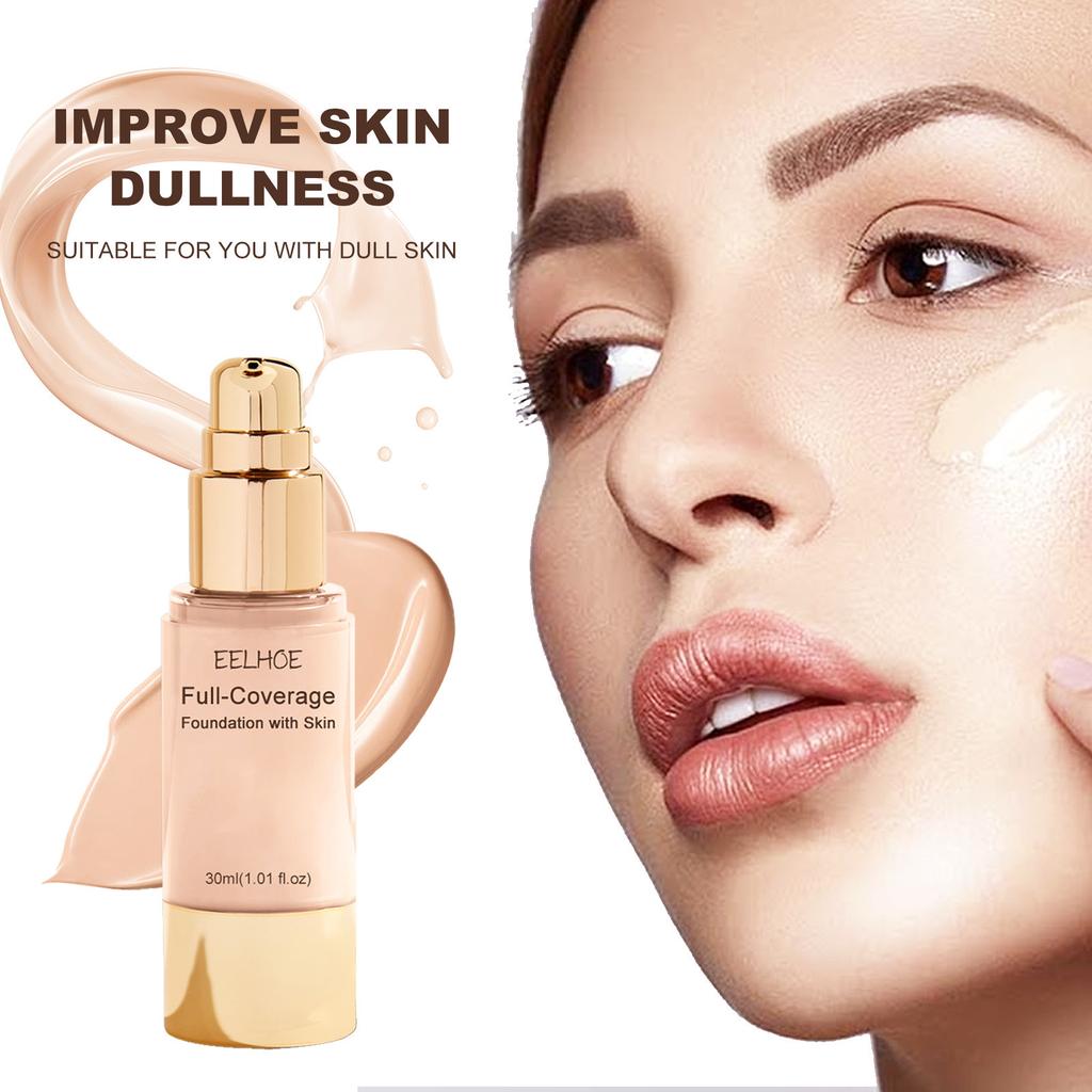 EELHOE Face Liquid Foundation Cream Full Coverage Concealer Lightweight Easy To Wear Makeup Foundation Cosmetics for Women