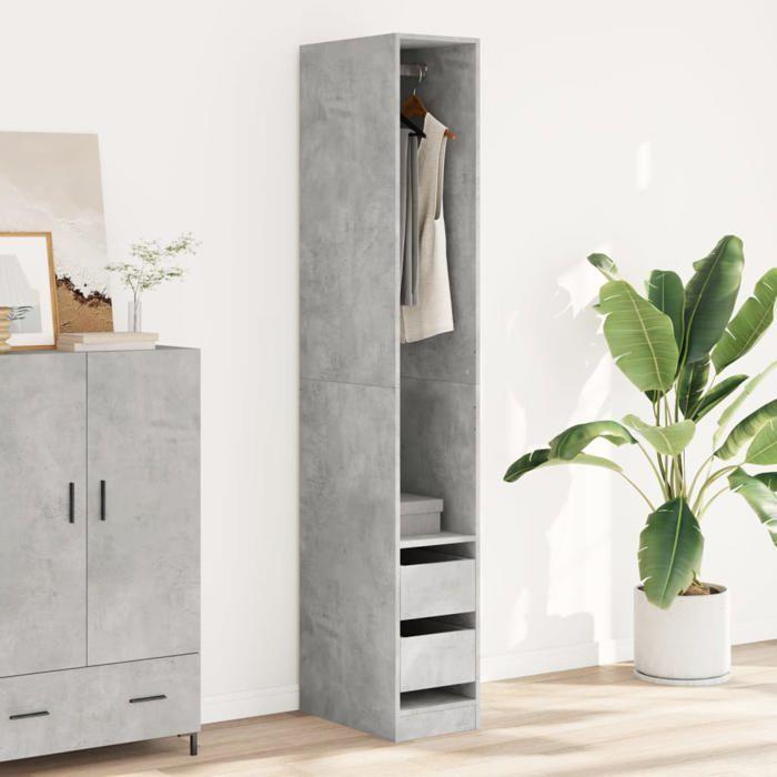 VidaXL Garde-robe gris béton 30x50x200 cm bois d'ingénierie 3307741