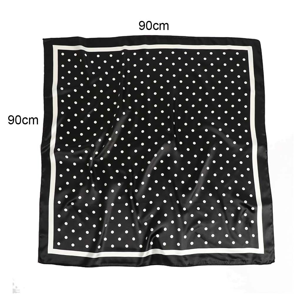 90X90CM Square Scarf Dot Printed Imitation Silk Scarfs New Femme Turban  Bag Accessories