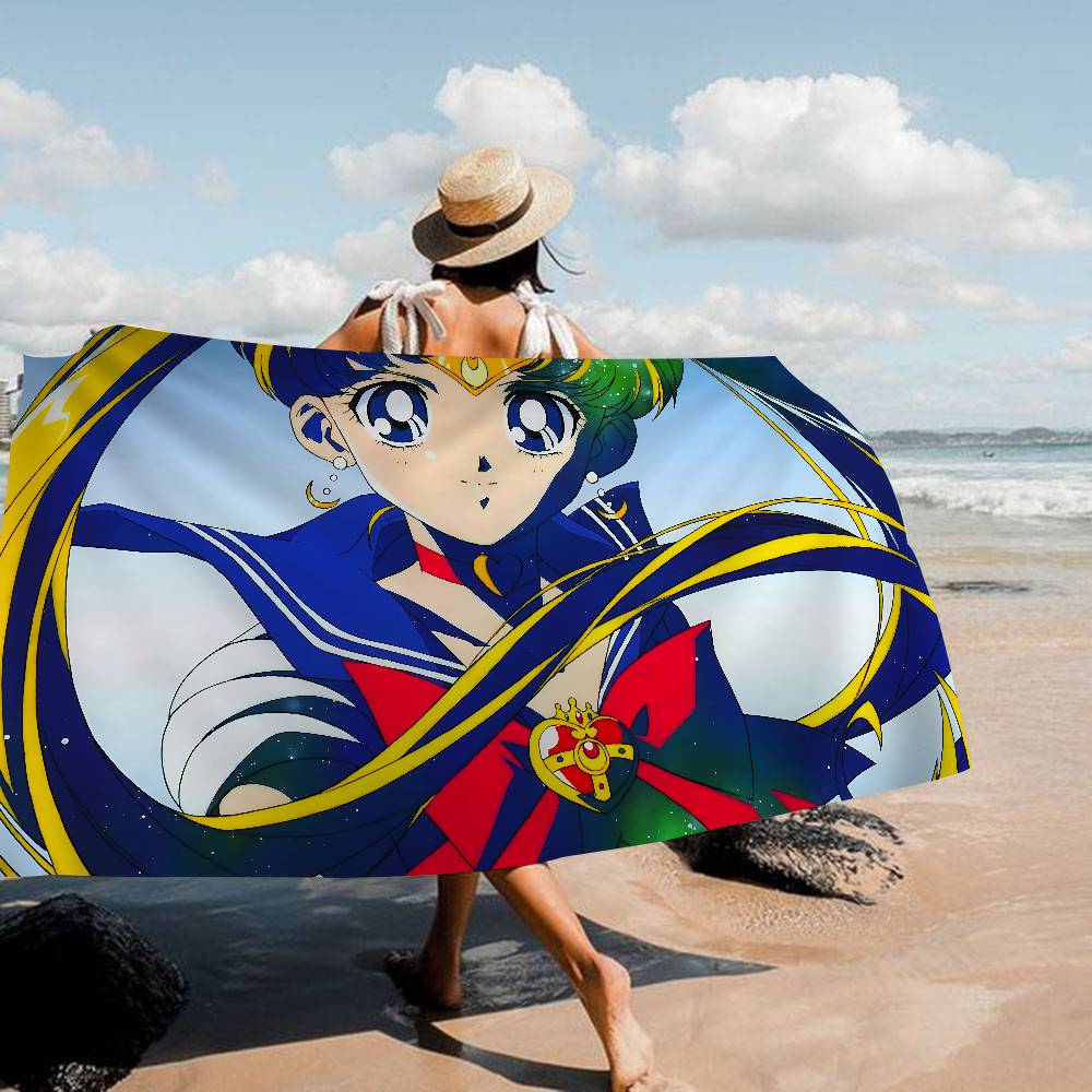 M-Moons Anime S-Sailors Microfiber Blanket Quick Drying Beach Towels Oversized Printing Super Absorbent Pool Towel Blanket