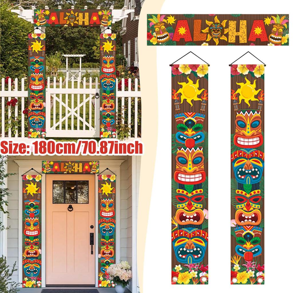Hawaiian Party Decoration Banner, Luo Festival Couplet, Carnival, Beach Partys Decoration, Hanging Flag