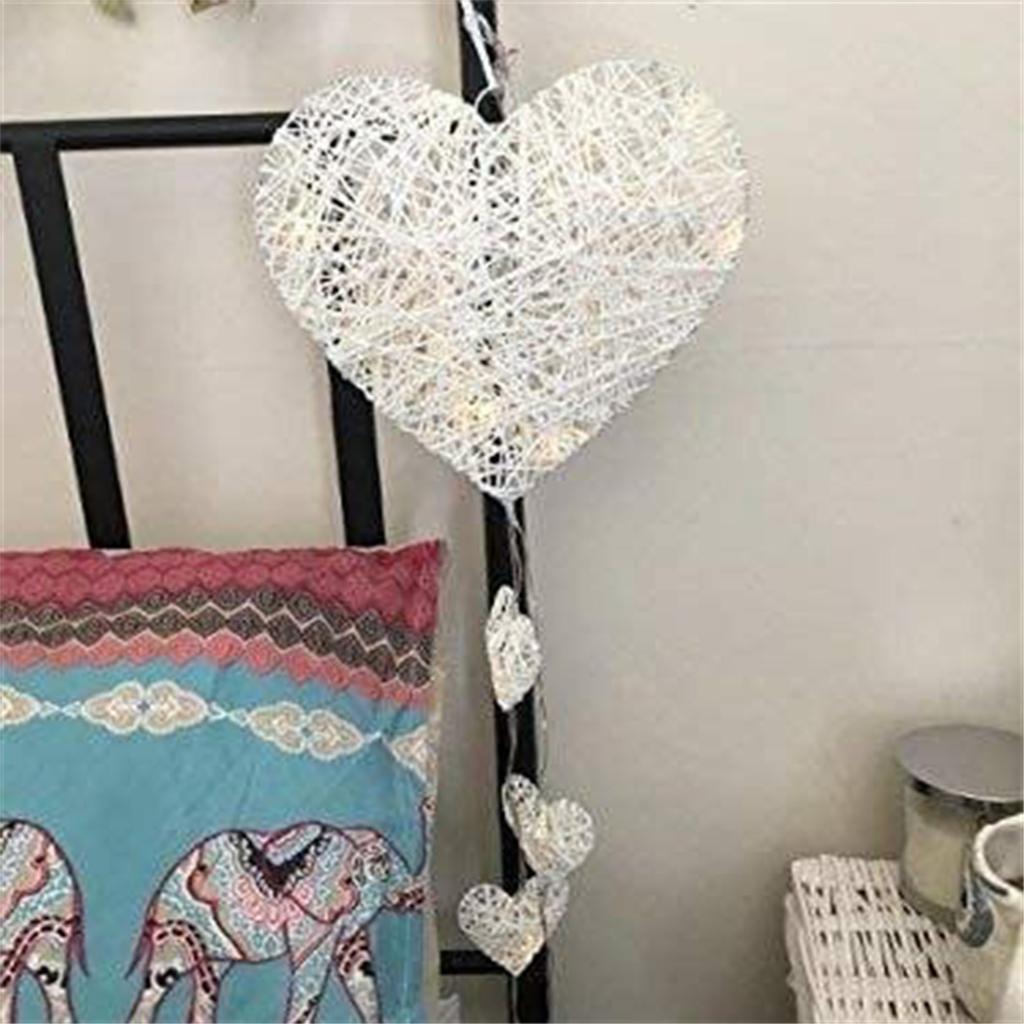 Cuori Appesi in Rattan Intrecciato Grigio Bianco Ghirlande in Rattan Artificiale Fai da Te Cuore in Rattan Decorazione da Appendere a Parete per Matrimonio Festa di Compleanno