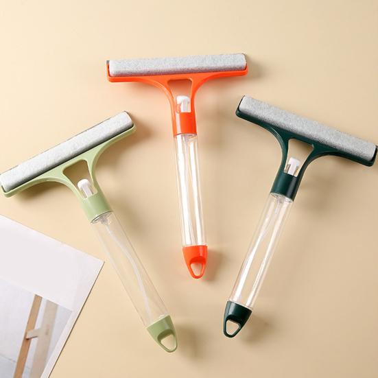 Glass Wiper with Built-in Spray Bottle Ergonomic Design Traceless Cleaning Spray Wiper Multi-Purpose 3-in-1 Tool
