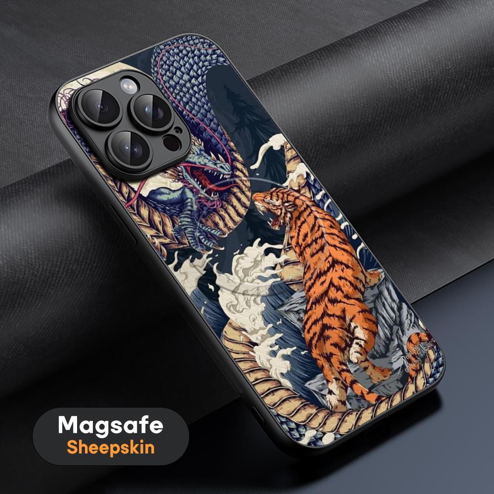 

Power fierce tiger cool Phone Case For iPhone 16 15 14 13 12 11 Plus Pro Max High-end Luxury Magsafe Sheepskin iPhone 15 Pro