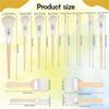 Premium-Mop Brush For Acrylic Painting, Assorted Size Acrylic Paint Brush Set Blending Mop Brushes With Wooden Handle 24PCS Set