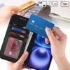 For iPhone 16 Stand Case Textured Leather Wallet Phone Cover with Strap