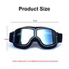 Vintage Pilot Motorcycle Goggles UV400 Windproof Scratch Resistant PC Lens with Leather Trim for Open Face Helmet