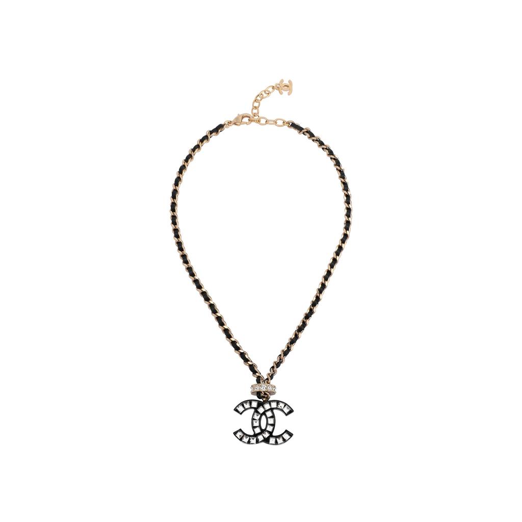 Chanel Double C Rhinestone Necklaces Women's Gold ABA117-B10002-NM108