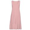 Plus Size Women Solid Color Sleeveless O Neck Stitching Pleated A-line Dress