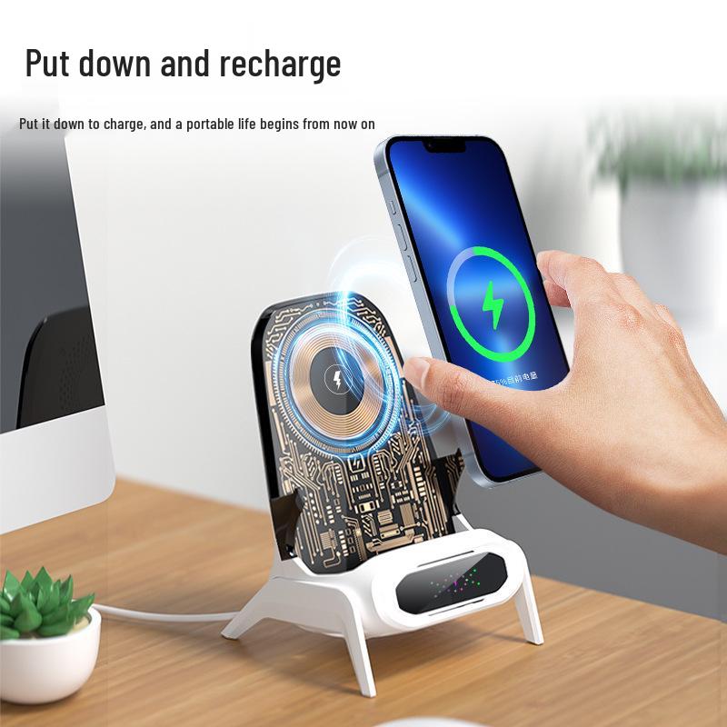 Fast Charging Transparent Wireless Speaker & Phone Holder with Magnetic Suction