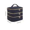 3-Layer Large Capacity Quilted Makeup Bag Organizer with Handles - Suitable for Travel and Home Organizer