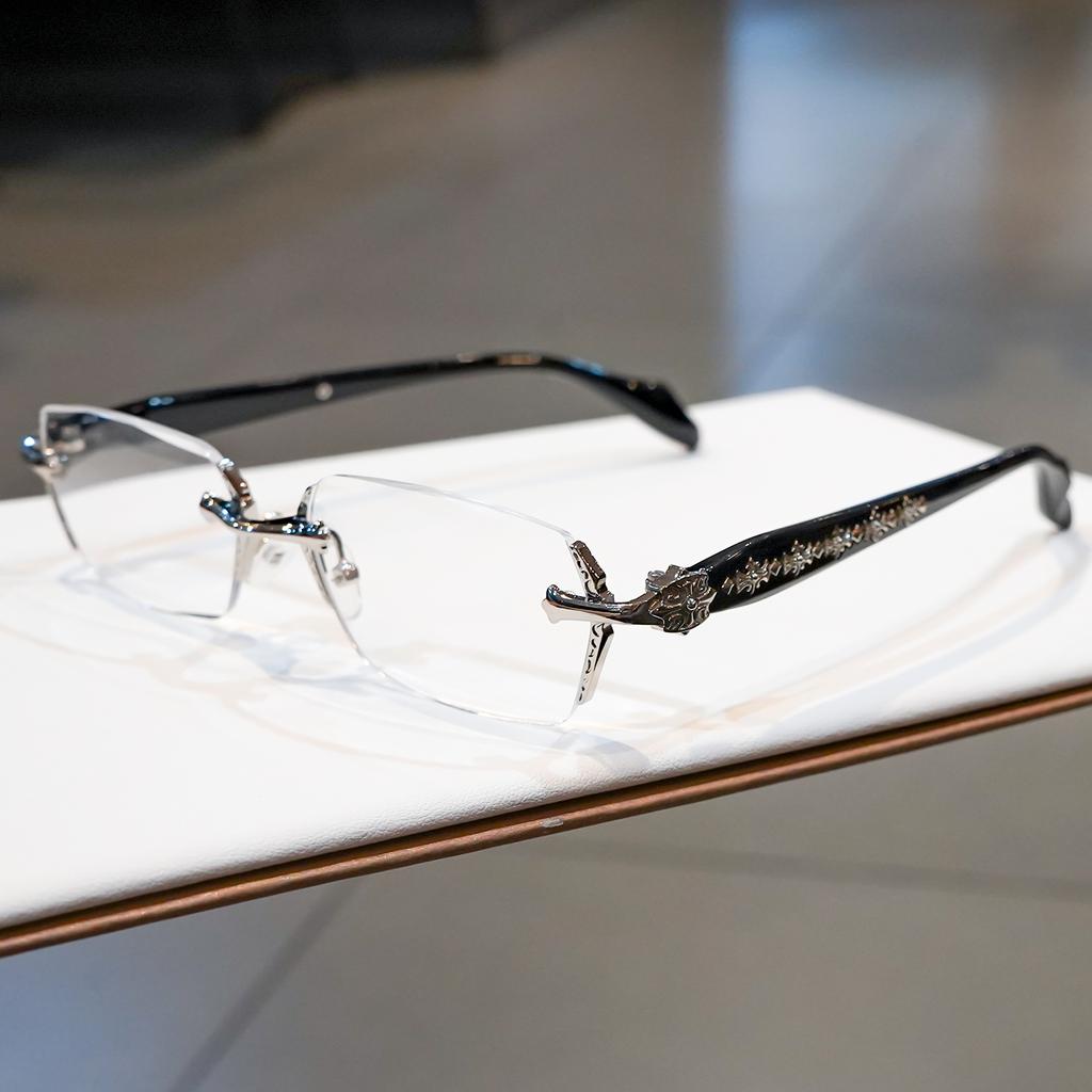Elegant Rimless Reading Glasses for Women Men - Vintage Style 100-400 Strength Options Fashionable Design for Office Wear