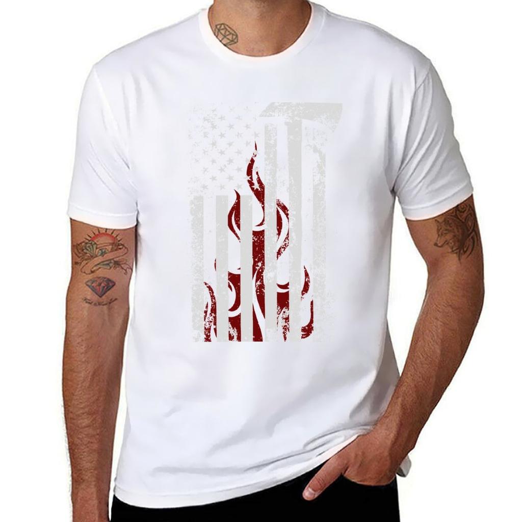 American Firefighter Tshirt Classic Graphic Short Sleeve Top