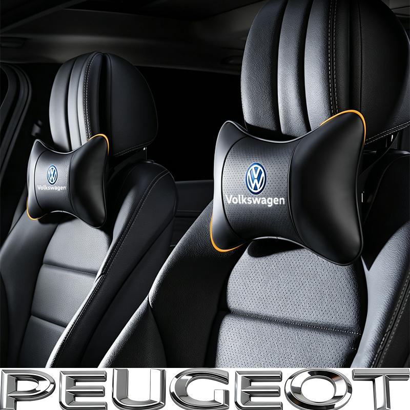 Car Tire Valve/ Car Headrest/Lumbar Support Auto Neck Pillow Waist Cushion For VW GTI Polo Golf MK7 Passat B6 Tiguan Jetta T-ROC