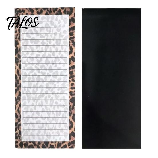 Retro Style Memo Notes 2PCS Leopard Print Magnetic Sticky Notepad, Pads with Shopping List Strong Backing, Decorative Planner for Lists And