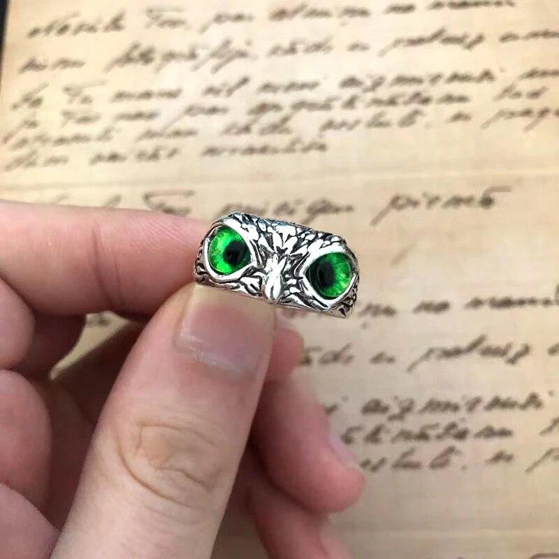 Cute Women Men Simple Design Rings Vintage Owl Frog Smiling Ring For Woman Girl Ancient Silver Color Retro Punk Jewelry Gift