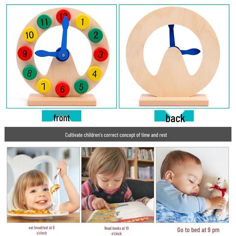 Montessori Educational Clock: Early Learning Math and Number Recognition Toy for Children