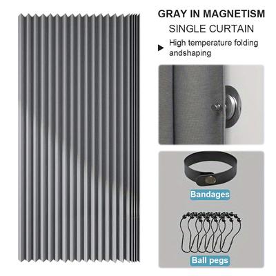 Faltbarer magnetischer Duschvorhang wasserdichter Badezimmervorhang mit 14 Haken Sichtschutz Badezimmerteiler modern für Badezimmer