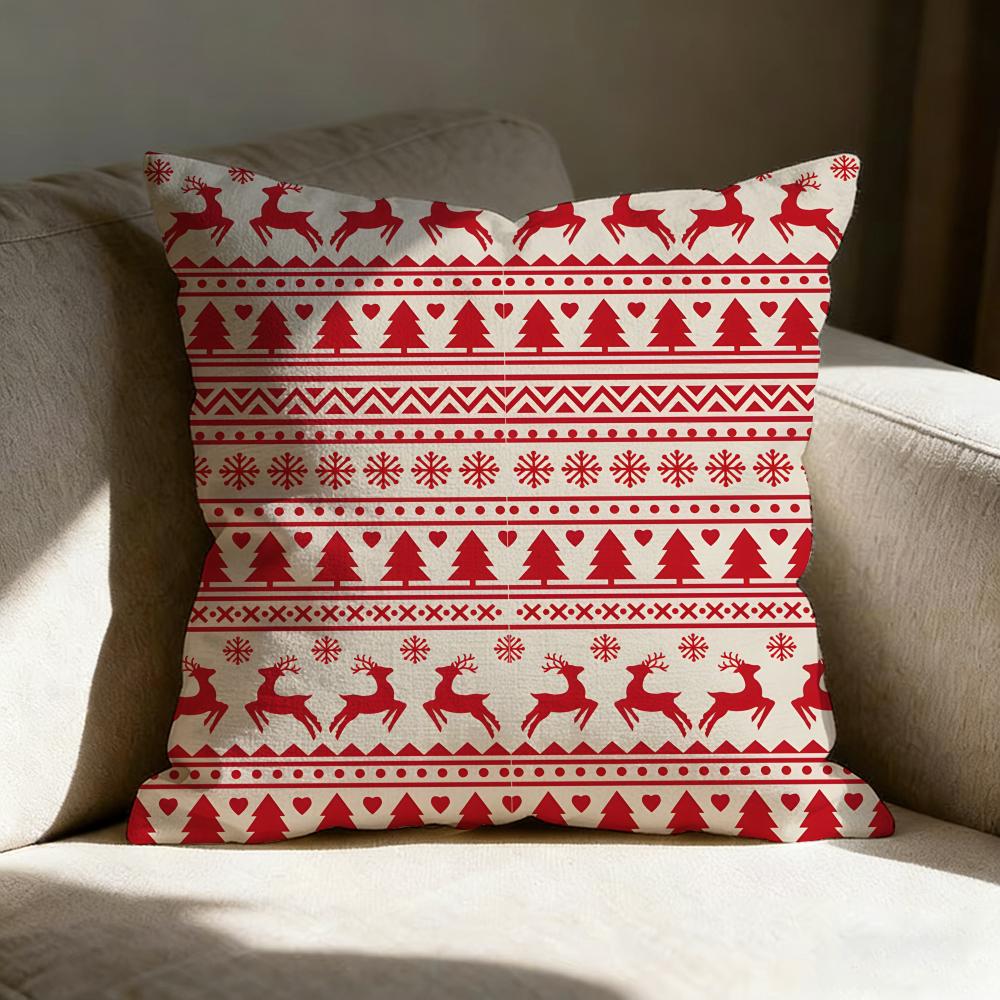 Reindeer Cute Pillow Case Pillowcase, Double-Sided Printed, Sofa Cushion, Bedroom Headboard Pillow