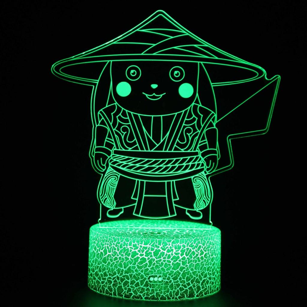 Pikachu Led Night Light 3d Illusion Lamp Bedside Kids Gifts Bedroom