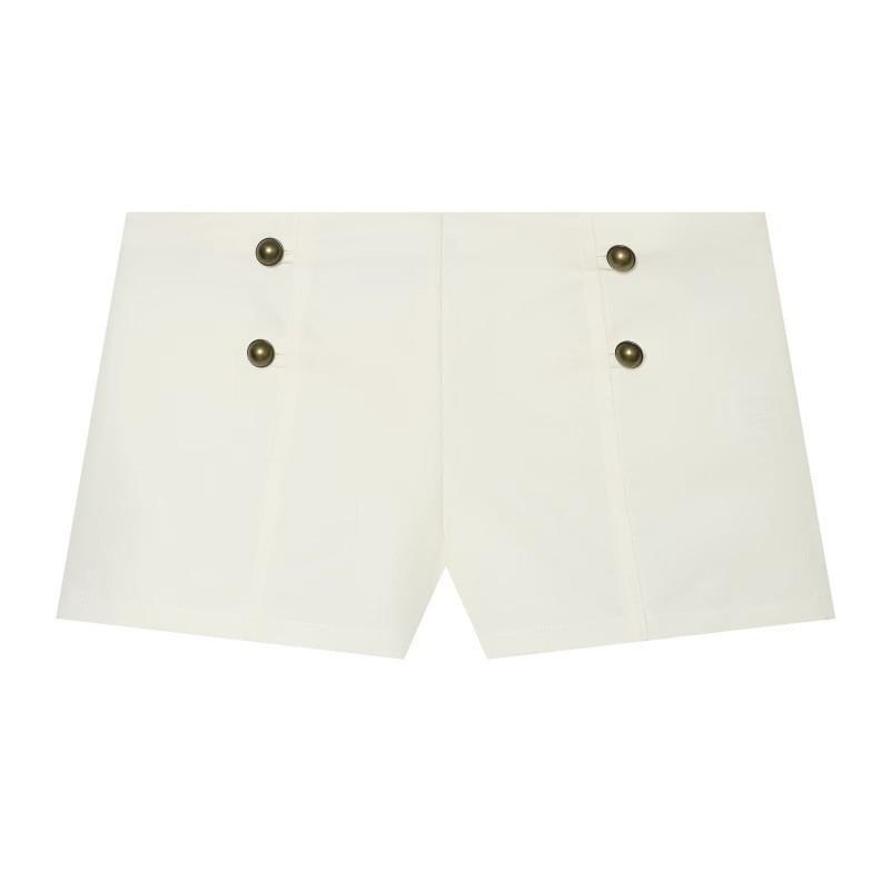 Womens Elegant Solid Color Zipper Button Top Mini Shorts Set Casual Office Wear