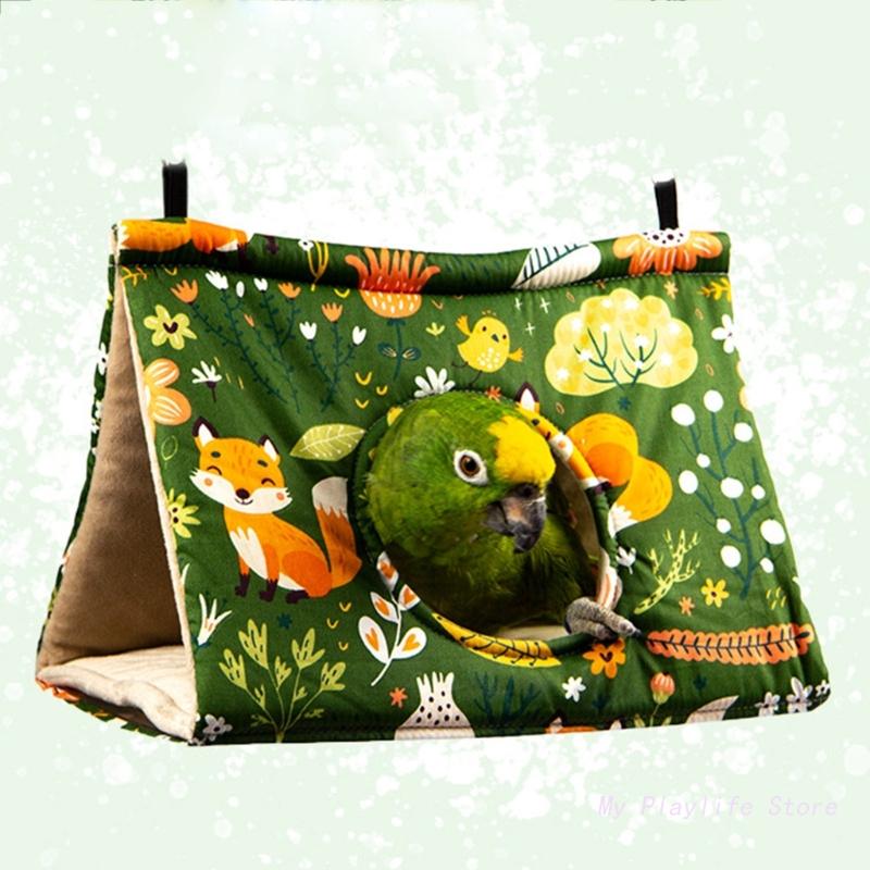 Winter Warm Bird Nest House Parrot Hanging Hammock Velvet Shed Finch Cage Birds Hideaway Sleeping Bed Warm Swing