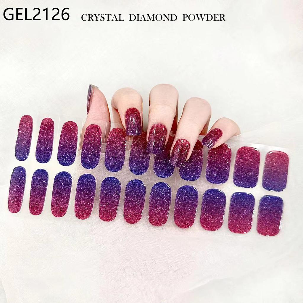 Custom Logo Semi Cured Gel Nail Sticker Waterproof Full Cover Gel Nail Wraps