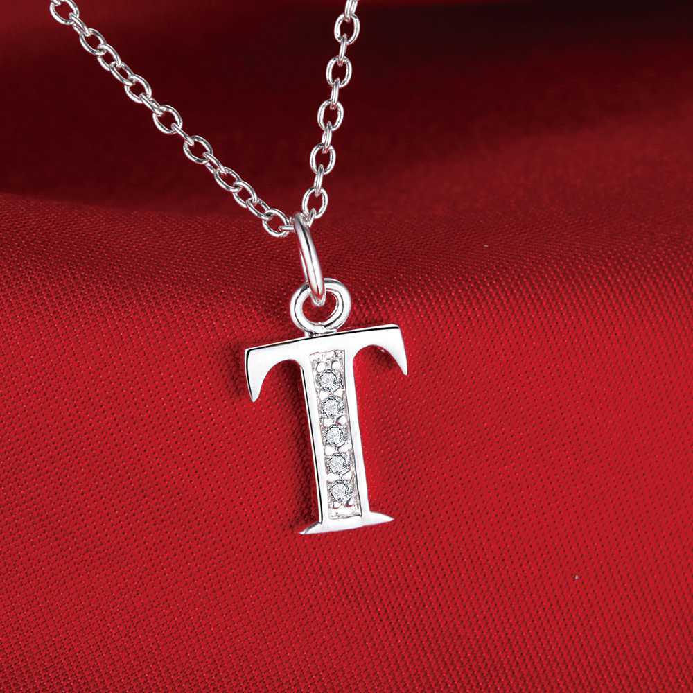 26 letters 925 sterling silver Necklace Pendant Shining 5A Zircon for Women Fashion Wedding Engagement Jewelry GiftsGood product