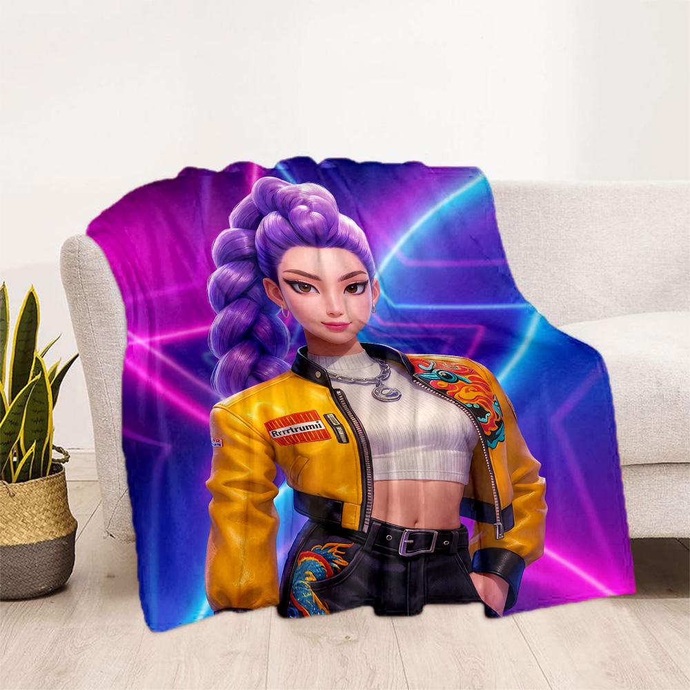 K-pop Demon Hunters Blanket Soft & Cozy Suitable for Sofa Office Chair Seaside for All Occasions Stylish Decor Best Holiday Gift for Friends Family