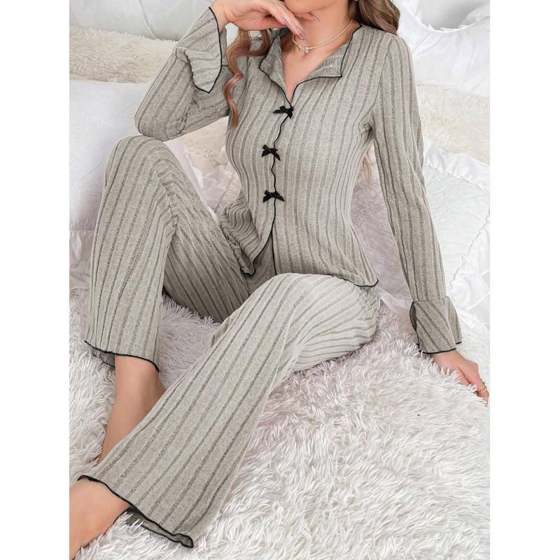 

2025 Women s Spring & Summer Cross-Border Pajama Set - European & American Style, Breathable Printed Homewear M