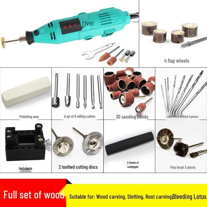 Copper Electric Grinder Pen for Wood, Jade, and Root Carving – Miniature Electric Drill and Grinding Tool