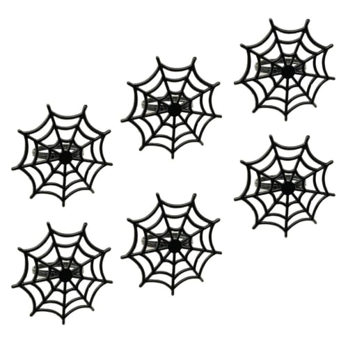 LEDMOMO 6-Piece Spider Web Napkin Rings, Halloween Napkin Rings, Alloy Spider Net Napkin Holders, Halloween Table Decor ()