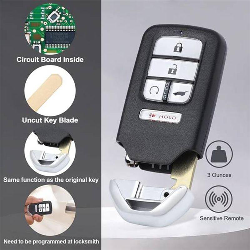Car Remote Key 433Mhz ID47 Chip KR5V2X For Honda Civic 2018- CRV 2017- Pilot 2016- Car Key