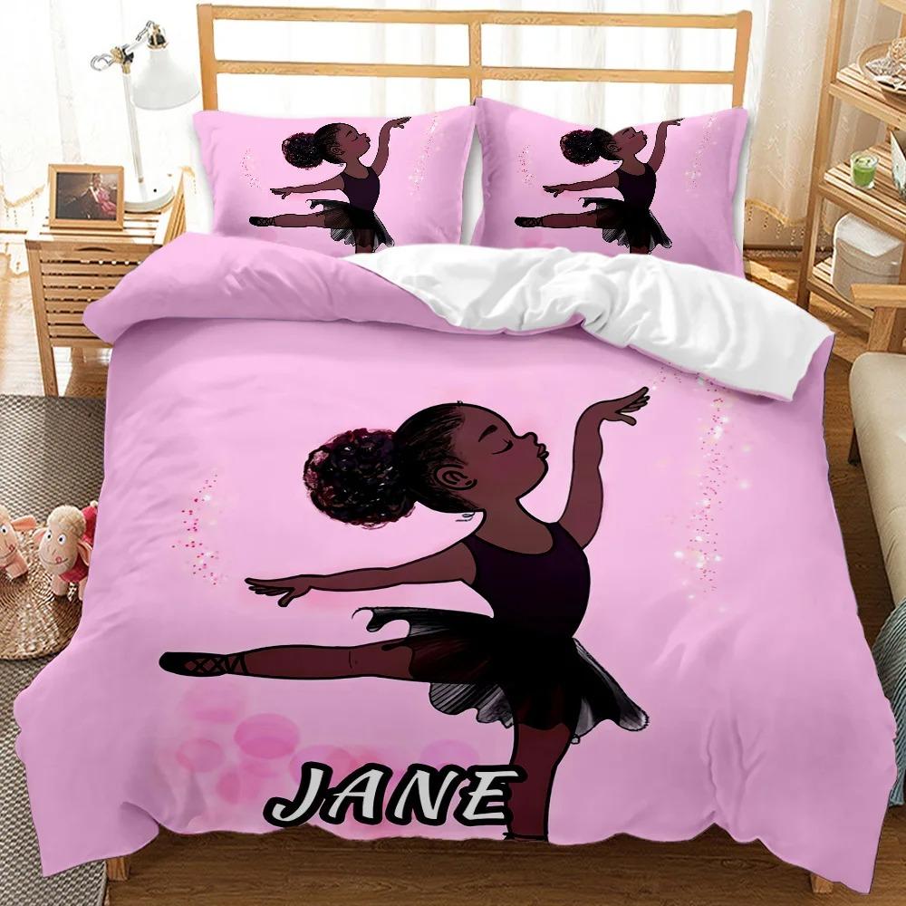 Black Girl Duvet Cover 3D Exquisite Cartoon Anime Digital Print Bedding Set Comforter Bed Youth Home Decor Boys Gift
