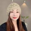 Knitted Hat Woman Autumn Winter Wool Beanie With Breathable Design For Casual Wear