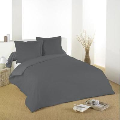 Duvet Cover - ALICIA - Anthracite - 220x240 Cm - 100% Cotton - Washable
