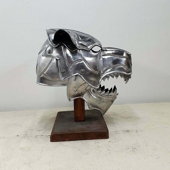 Medeltida Wolf Armor Helmet 18 Gauge Battle Ready Premium Gothic Helmet Armor