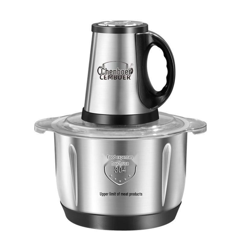 5L Electric Meat Grinder & Food Processor: Multifunctional Stainless Steel, Ideal for Garlic, Chili, and Household Use