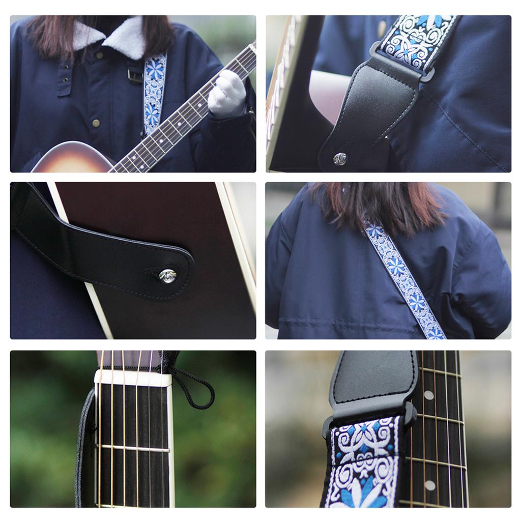 IRIN GS 02 Adjustable Embroidery Guitar Straps for Acoustic Electric Guitars Bass Accessories Yellow