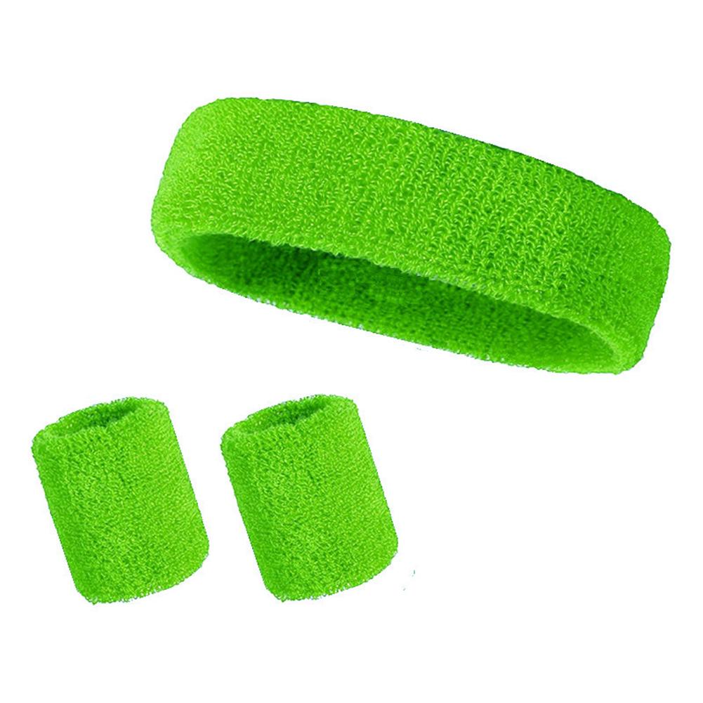 Sweatbands Set 3 Piece, Outdoor Sports Moisture Wicking 2 Wristbands And 1 Headband, Breathable Cotton Athletic Bands For Basketball, Tennis