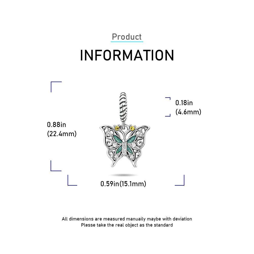 Charms Plata Butterfly Dragonfly Flower Copper Plated For Charms Copper Plated Original Bracelet For Jewelry Making