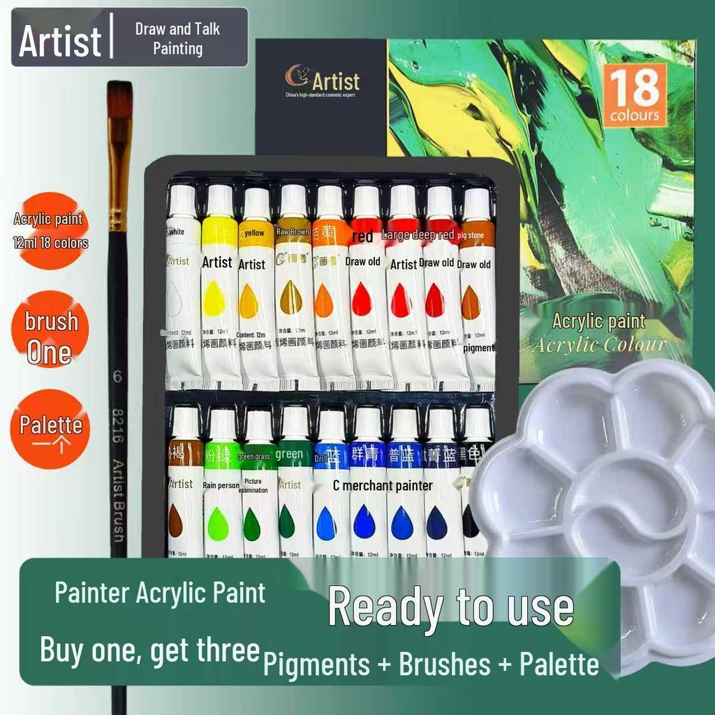 Acrylfarbenstift-Set: 5/12ml, Palette, für Kinder & Schüler, DIY Kunst
