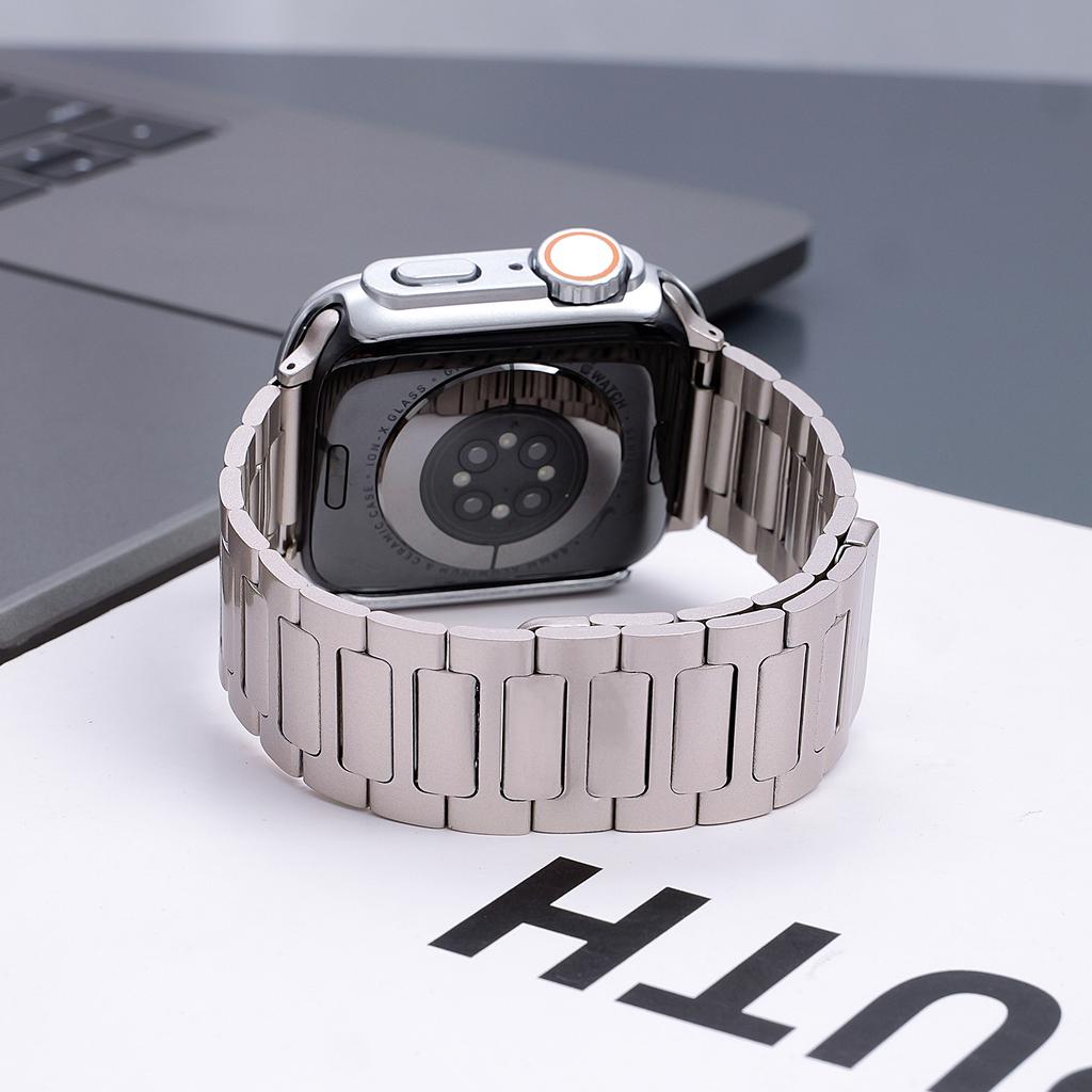 Suitable for Apple Watch Strap New Steel Strap Metal Chain Applewatch Strap s10s9ultra2se Stainless Steel s8iwatch Male and Fema